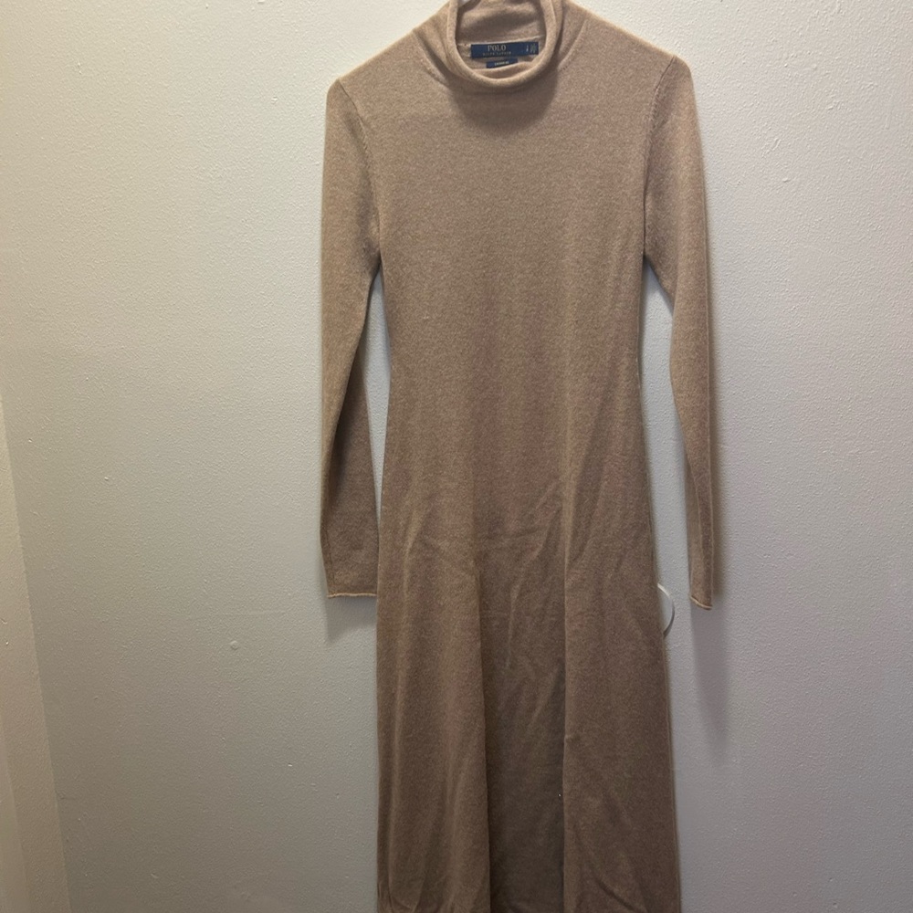 Polo Ralph Lauren size small Tan cashmere dress